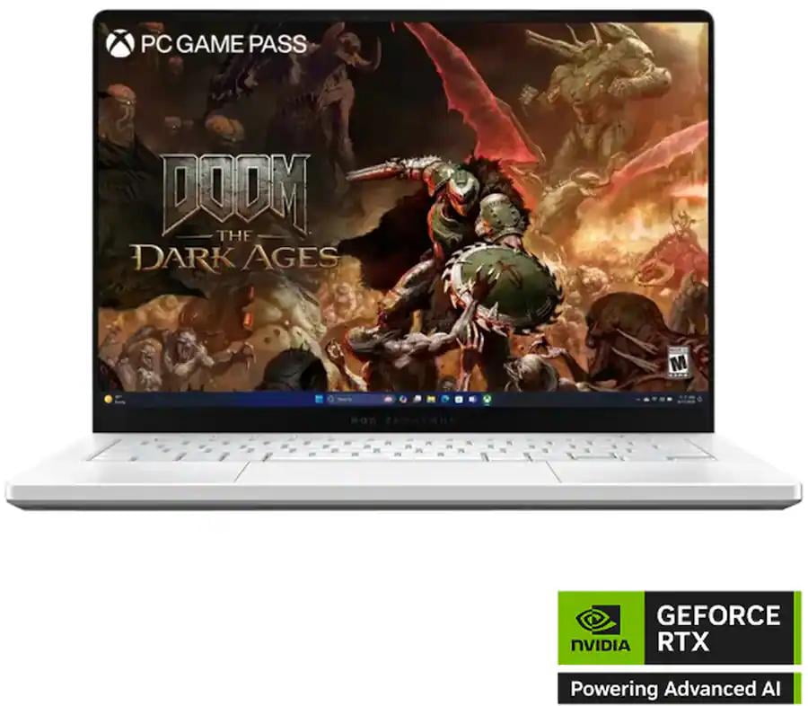 ASUS - ROG Zephyrus G14 14" OLED 3K 120Hz Gaming Laptop - AMD Ryzen 9 270 - 16GB LPDDR5X - GeForce RTX 5060 - 1TB SSD - Platinum White