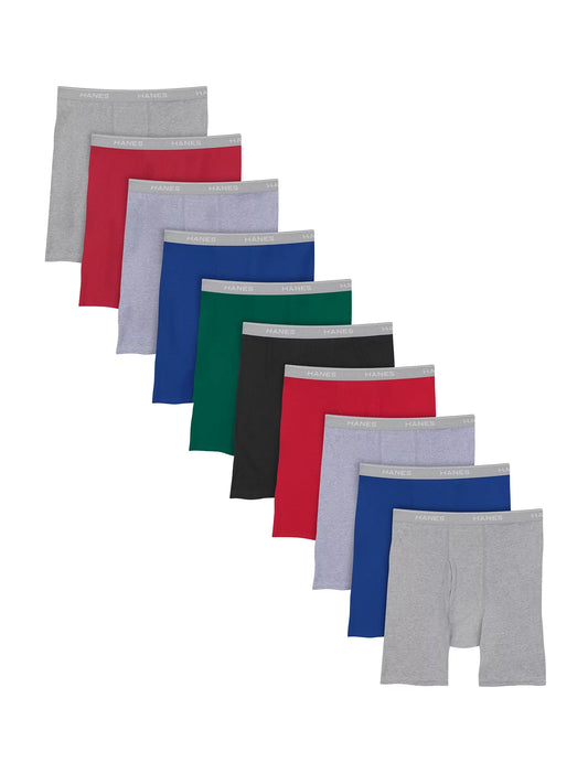 Hanes Men's Super Value Pack Assorted Boxer Briefs, 10 Pack