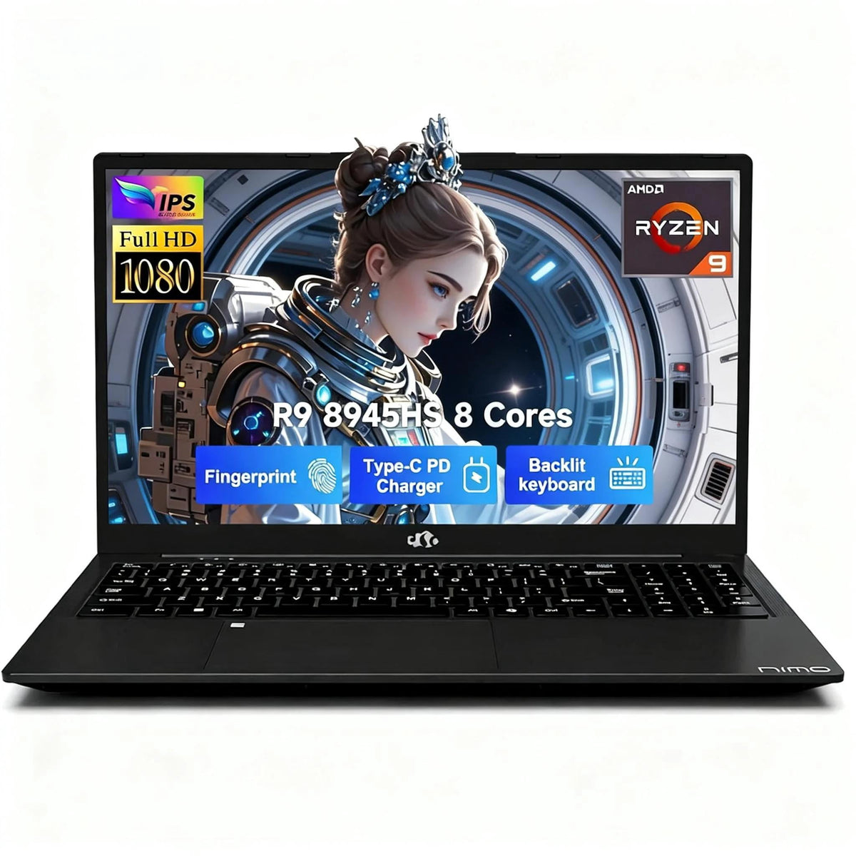 17.3" FHD Gaming Laptop AMD Ryzen 9 8945HS 32GB DDR5 RAM 1TB SSD (Beat i9-13900H, Up to 5.2GHz) with Radeon 780M AI-Enhanced Copilot VR Ready 100W PD Type-C Backlit Keyboard Fingerprint