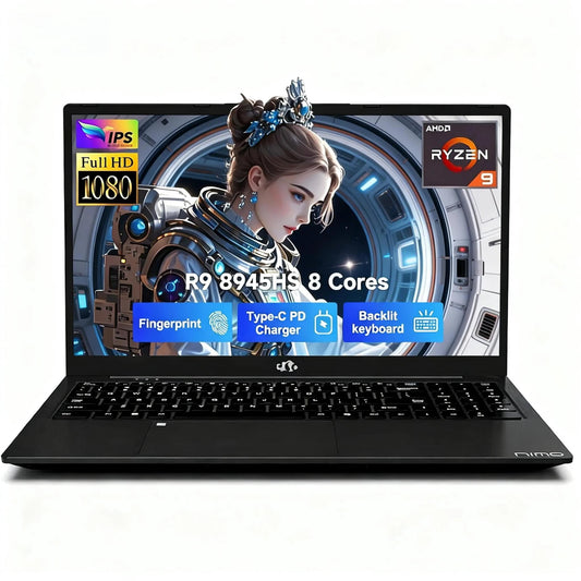 17.3" FHD Gaming Laptop AMD Ryzen 9 8945HS 32GB DDR5 RAM 1TB SSD (Beat i9-13900H, Up to 5.2GHz) with Radeon 780M AI-Enhanced Copilot VR Ready 100W PD Type-C Backlit Keyboard Fingerprint
