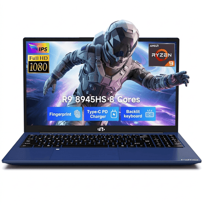 17.3" Gaming Laptop 32GB DDR5 RAM 1TB SSD AMD Ryzen 9 8945HS (Outperforms i9-13900H) AMD Radeon 780M GPU-Computer with 100W Type-C AI-Enhanced Copilot VR Ready Backlit Keyboard Fingerprint Blue