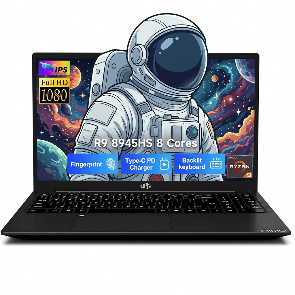 17.3" Gaming Laptop 32GB DDR5 RAM 1TB SSD AMD Ryzen 9 8945HS (Outperform i9-13900H) AMD Radeon 780M GPU-Computer with 100W Type-C AI-Enhanced Copilot VR Ready Backlit Keyboard Fingerprint Black