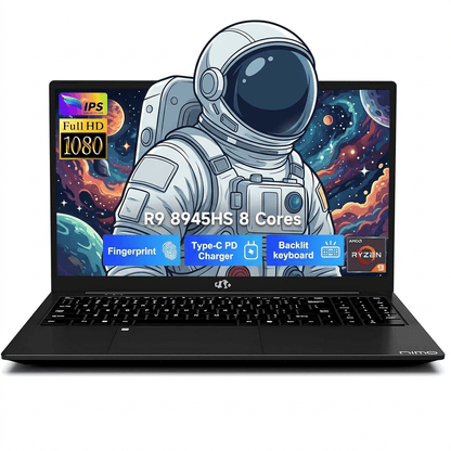 17.3" Gaming Laptop 32GB DDR5 RAM 1TB SSD AMD Ryzen 9 8945HS (Outperform i9-13900H) AMD Radeon 780M GPU-Computer with 100W Type-C AI-Enhanced Copilot VR Ready Backlit Keyboard Fingerprint Black