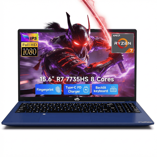 15.6" IPS FHD Gaming Laptop AMD Ryzen 7 7735HS 16GB DDR5 RAM 256GB SSD (Up to 4.75GHz, Beat i7-12650H) with AMD Radeon 680M Graphics-180° Viewing-HDMI-Portable for Business College