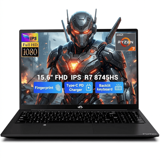 15.6" IPS FHD Gaming Laptop 16GB DDR5 RAM 512GB SSD AMD Ryzen 7 8745HS (8 Cores Up to 4.9GHz Beat R9 7940HS) with Radeon 780M Graphics 100W Type-C Backlit Keyboard Fingerprint Black