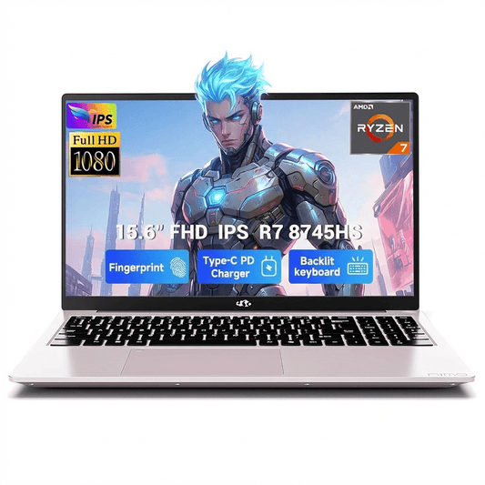 15.6" IPS FHD Gaming Laptop 16GB DDR5 RAM 1TB SSD AMD Ryzen 7 8745HS (8C/16T Up to 4.9GHz Beat i9-12900HK) with AMD Radeon 780M Graphics 100W Type-C Backlit Keyboard for Creators RoseGold