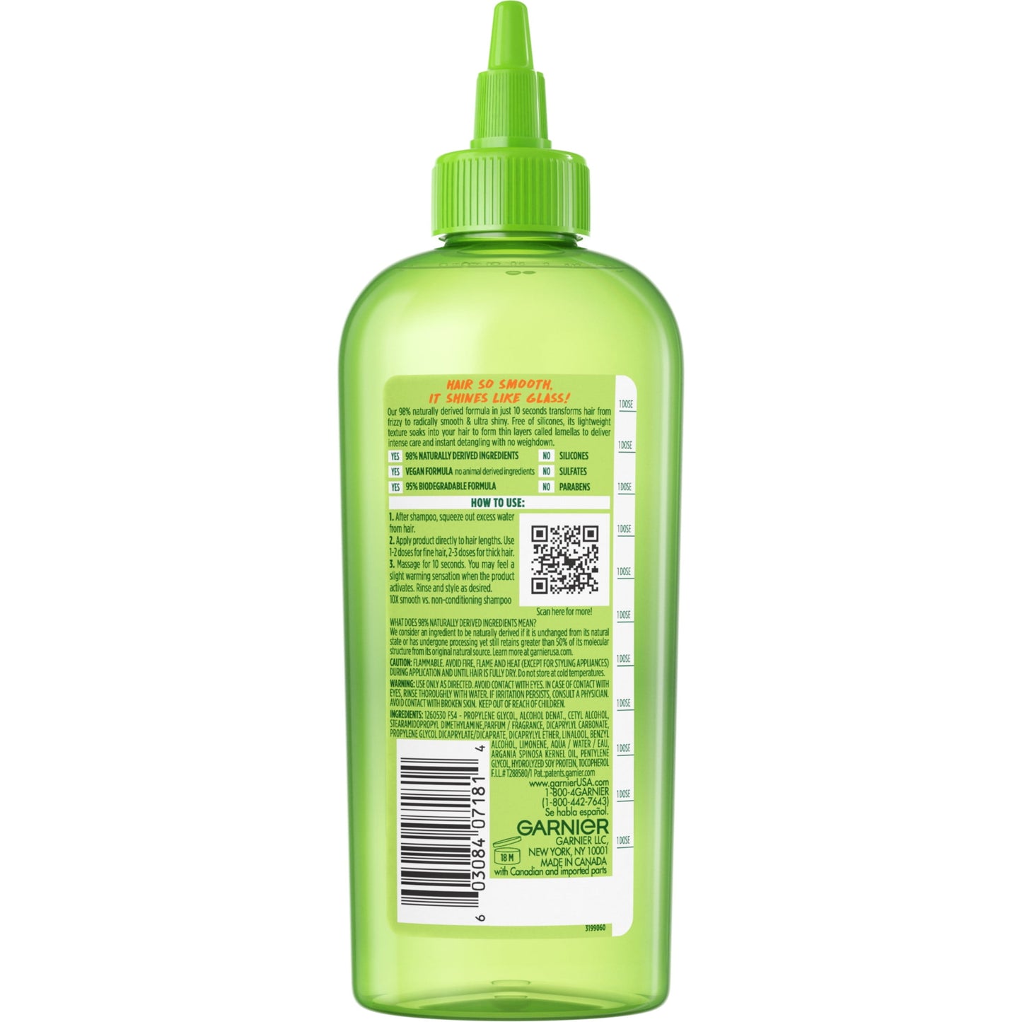 Garnier Fructis Sleek & Shine Argan Oil Smoothing Glass Hair Water, 6 fl oz