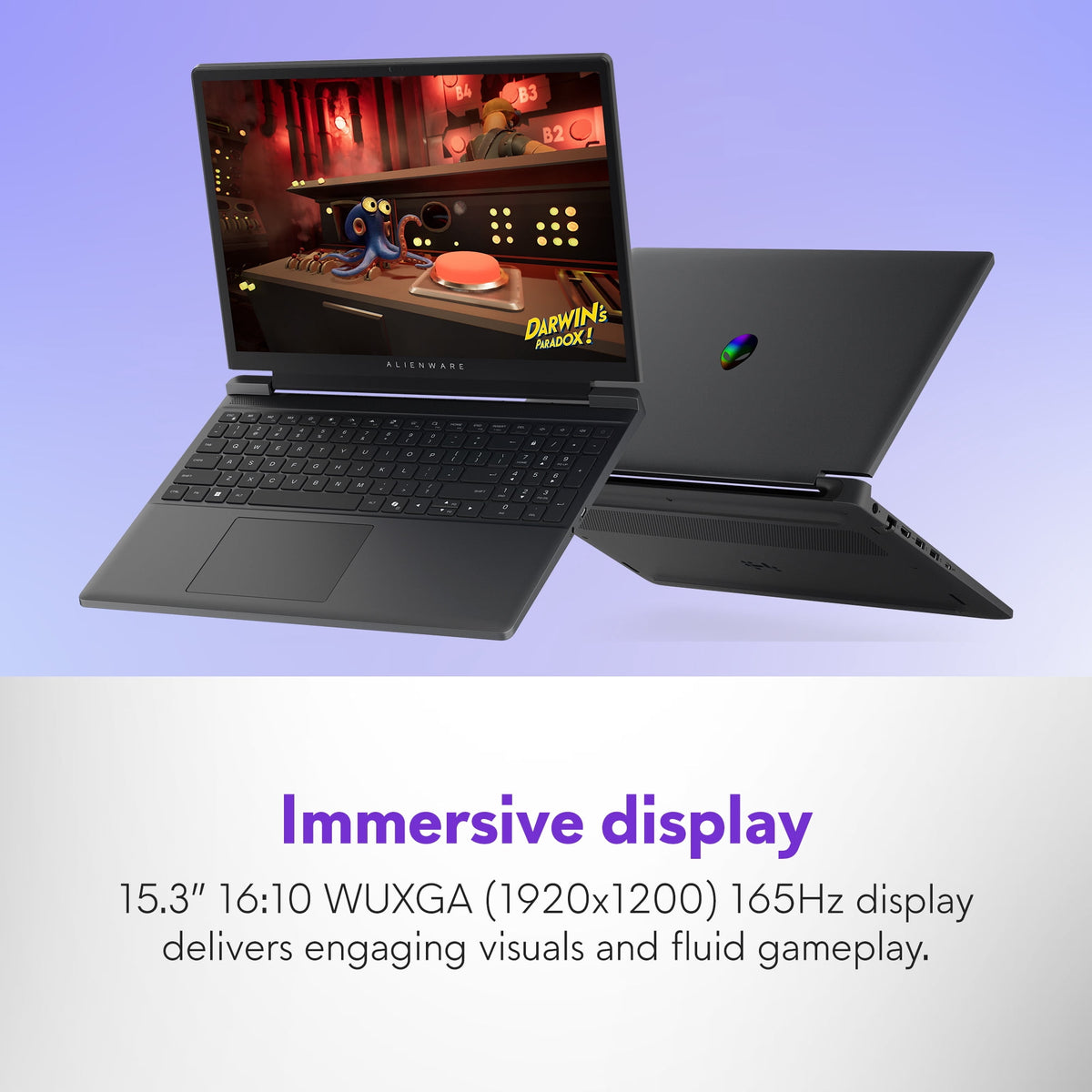 Alienware 15.3" WUXGA 165Hz Gaming Laptop, AMD Ryzen 5 220, NVIDIA GeForce RTX 4050 GDDR6, 16GB DDR5, 512GB SSD, Black, DA15265