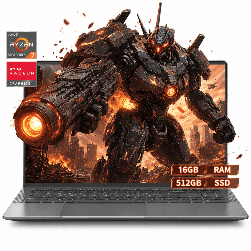 Gaming Laptop 15.6 FHD , AMD Ryzen 7 5825U, 16GB RAM, 512GB SSD, Windows 11PRO, Graphite, Backlit KB, Gray