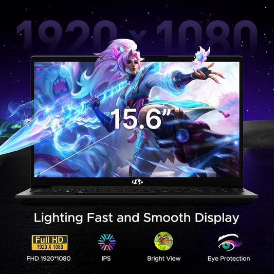 NIMO 15.6" IPS FHD AMD Ryzen 5 6600H 16GB DDR5 RAM 512GB SSD (6 Cores Up to 4.5GHz) AMD Radeon 660M GPU-Computer with 100W Type-C Gaming Laptop Backlit Keyboard Fingerprint