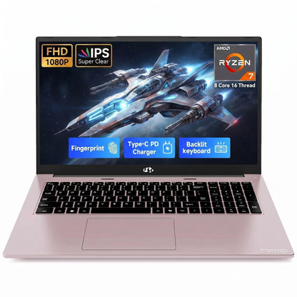 NIMO 17.3" Gaming Laptop, AMD Ryzen 7 7735HS (8C/16T, Up to 4.75GHz), 32GB DDR5 RAM, 1TB PCIe 4.0 SSD, 100W PD Fast Charging, FHD Display, Backlit KB, Fingerprint, SD Card Reader, Windows 11
