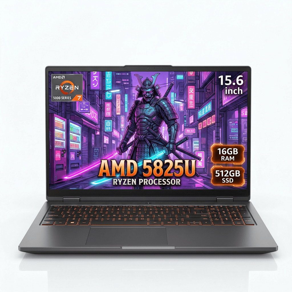 Laptop, 15.6" FHD IPS Gaming Laptop AMD Ryzen 7 5825U 16GB+512GB, Backlit Keyboard, Windows 11 Pro Ultra-Light Notebook