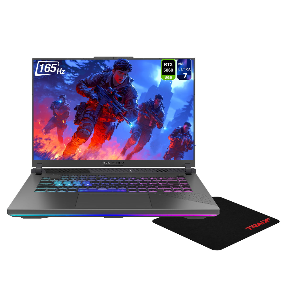 Asus ROG Strix G16 Gaming Laptop, AMD Ryzen 9 8940HX, 16 GB DDR5 RAM, 1 TB PCIe SSD, 16" WUXGA (1920x1200) 165Hz, NVIDIA G-Force RTX 5070, Backlit Keyboard, W11 Home, Eclipse Gray+Traix MousePad