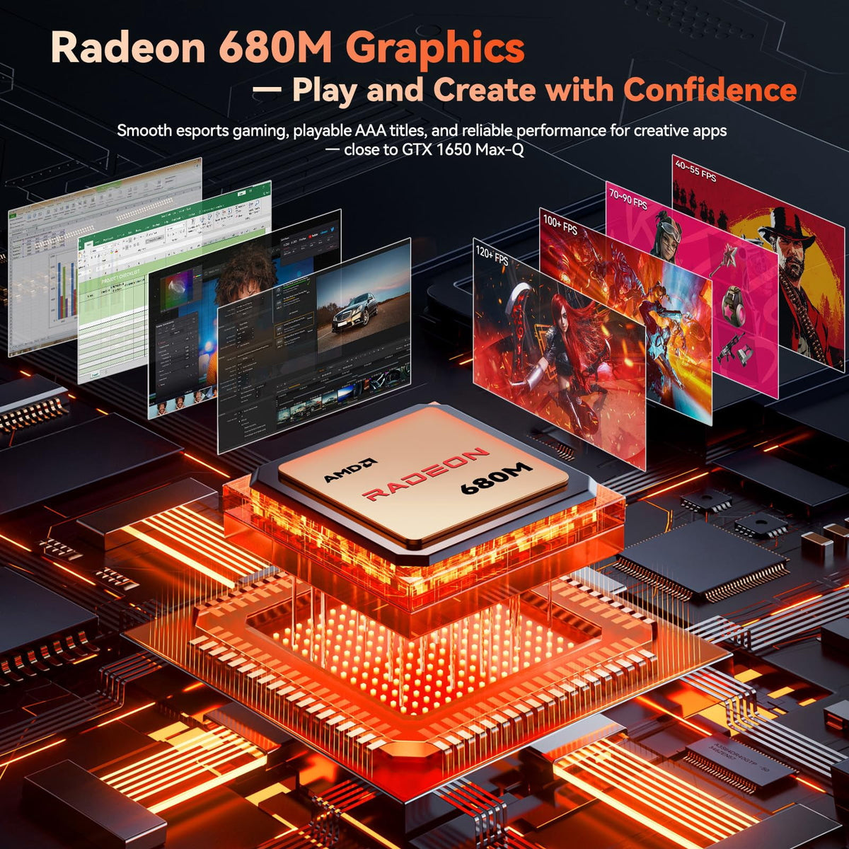 NIMO 17.3" Gaming Laptop, AMD Ryzen 7 7735HS (8C/16T, Up to 4.75GHz), 16GB DDR5 RAM, 512GB PCIe 4.0 SSD, 100W PD Fast Charging, FHD Display, Backlit KB, Fingerprint, SD Card Reader, Windows 11