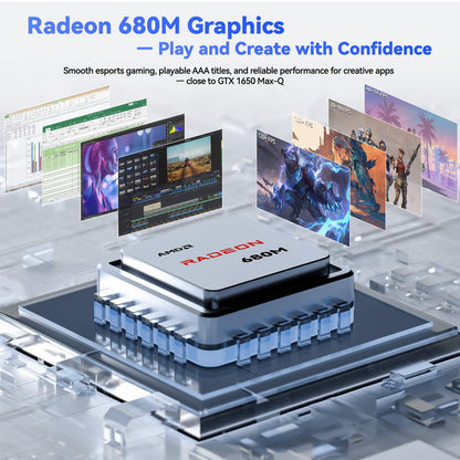 NIMO 17.3" Gaming Laptop, AMD Ryzen 7 7735HS (8C/16T, Up to 4.75GHz), 32GB DDR5 RAM, 1TB PCIe 4.0 SSD, 100W PD Fast Charging, FHD Display, Backlit KB, Fingerprint, SD Card Reader, Windows 11