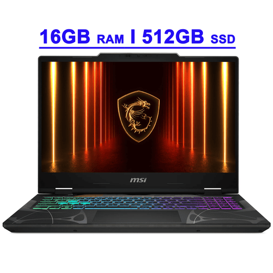 MSI Cyborg 15 Premium Gaming AI Laptop 15.6" FHD IPS 144Hz AMD 8-core Ryzen 9 270 16GB DDR5 512GB SSD GeForce RTX 5060 GDDR7 (Up to 572 AI TOPS) 4-zone RGB Backlit Type-C Win11