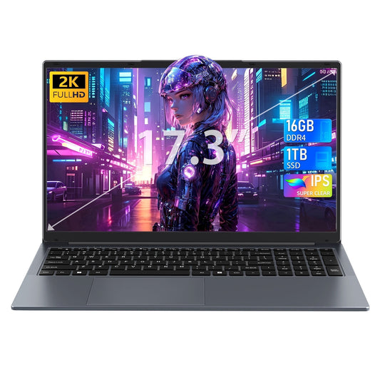 Rumtuk 17.3" FHD Laptop,16GB DDR4 RAM,1T SSD,CPU N150 (Beat N95 6500Y) up to 3.6 GHz,Backlit KB,6000mAh,Full-featured USB,Webcam/Wi-Fi/USB 3.0/BT, PC Notebook for Home Office&Students,Win 11 Pro