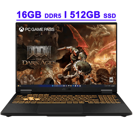 Asus TUF F16 Premium Gaming Laptop 16" WUXGA IPS 165Hz (100% sRGB) Intel 10-core i5-13450HX 16GB RAM 512GB SSD GeForce RTX 5050 (Up to 440 AI TOPS) RGB Backlit Thunderbolt Win11