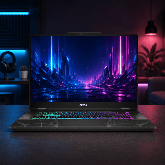 msi Cyborg A15 AI 15.6" FHD 144Hz Gaming Laptop, Intel Core 5 210H, NVIDIA GeForce RTX 5060, 16GB DDR5 RAM, 512GB NVMe SSD, RGB Backlit, Wi-Fi 6E, USB-C, Translucent Black, Windows 11