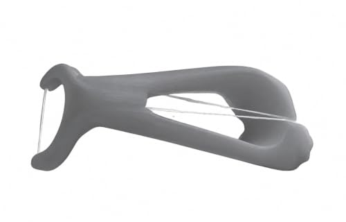 Reuseable Flosser | Easy String Floss Holder | Refillable with ANY floss | Ergonomic Floss Gadget | Oral Hygiene Care | For Kids and Adults (Grey)