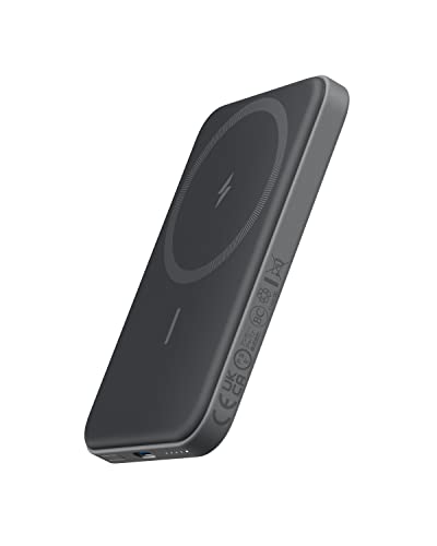 Anker 621 MagGo Power Bank, 5,000mAh Magnetic Portable Charger | Travel Essential Battery Pack with USB-C Cable, Compatible with iPhone 16 / 15 / 14 / 13 / 12 Series