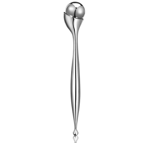 QooWo Eye Roller, Facial Roller Massager - Reduces Puffiness, Dark Circles, Cooling Therapy for Tired Eyes (with Applicator)