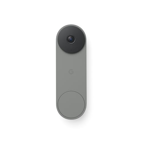 Google Nest Doorbell (Wired, 3rd Gen) - 2K Video and Gemini, Live View, Night Vision, 2-Way Audio - Works with Google Home - 2025 Model - Hazel
