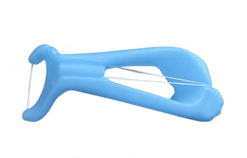 Reuseable Flosser | Easy String Floss Holder | Refillable with ANY floss | Ergonomic Floss Gadget | Oral Hygiene Care | For Kids and Adults (Light Blue)
