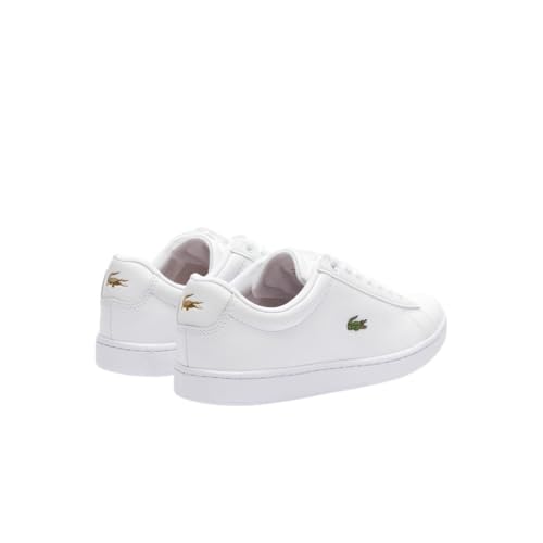 Lacoste Womens Hydez Leather, White/Gold, 7