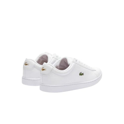 Lacoste Womens Hydez Leather, White/Gold, 7