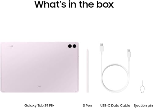 SAMSUNG Galaxy Tab S9 FE+ Plus 12.4” 128GB Android Tablet, Long Battery Life, Powerful Processor, S Pen, 8MP Camera, Lightweight Durable Design, Expandable Storage, US Version, 2023, Lavender