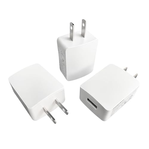 SinitoAula UL Listed USB Wall Charger Block - 10W (5V2A), White, 3-Pack