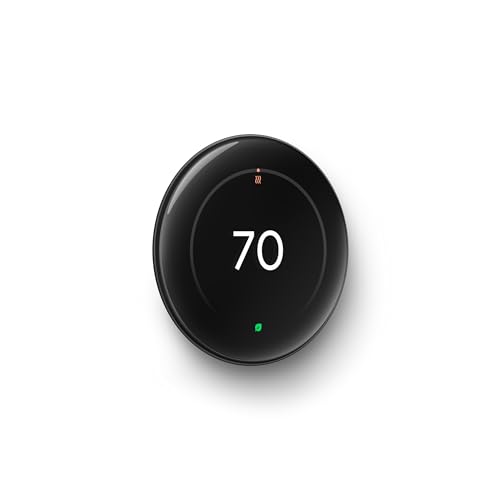 Google Nest Learning Thermostat (4th Gen, 2024) with Nest Temperature Sensor - Energy Saving Smart Thermostat - Works with Alexa, Apple HomeKit and Google Home App - Polished Obsidian