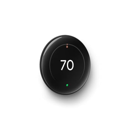 Google Nest Learning Thermostat (4th Gen, 2024) with Nest Temperature Sensor - Energy Saving Smart Thermostat - Works with Alexa, Apple HomeKit and Google Home App - Polished Obsidian