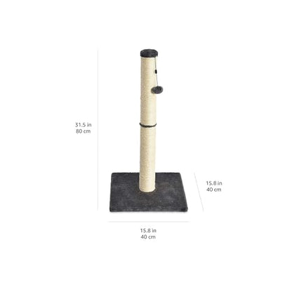 Amazon Basics Cat Scratcher - Indoor Classic Single Cat & Kittens Scratching Post, Medium (31.5"H) - Grey