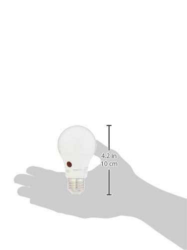 Amazon Basics A19 Dusk to Dawn Sensor LED Outdoor Light Bulb, 60W Equivalent, Energy-Efficient 9W, Daylight White, 2700K, E26 Base, 10,000 Hours, 2 Count (Pack of 1)