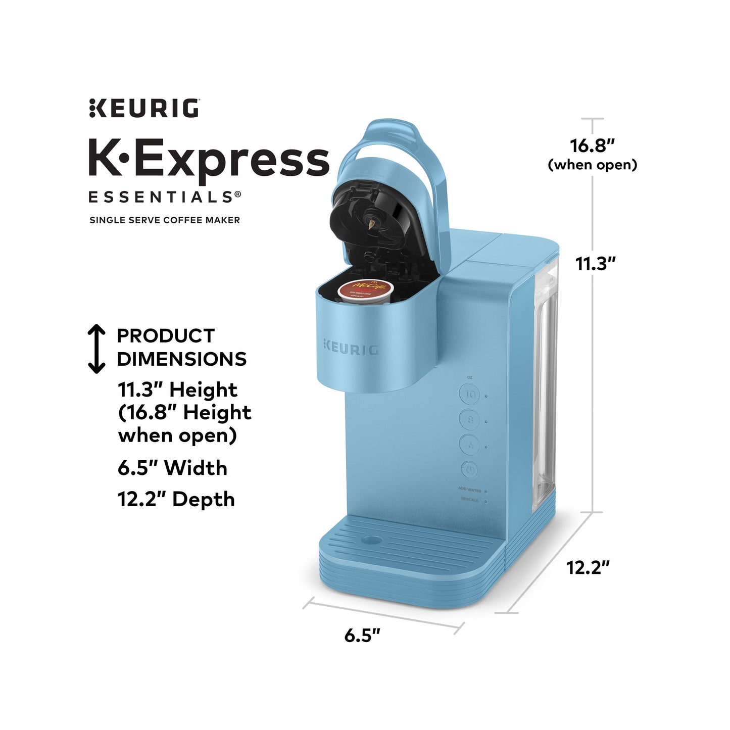 Keurig K-Express Essentials Sky Blue Single-Serve K-Cup Pod Coffee Maker