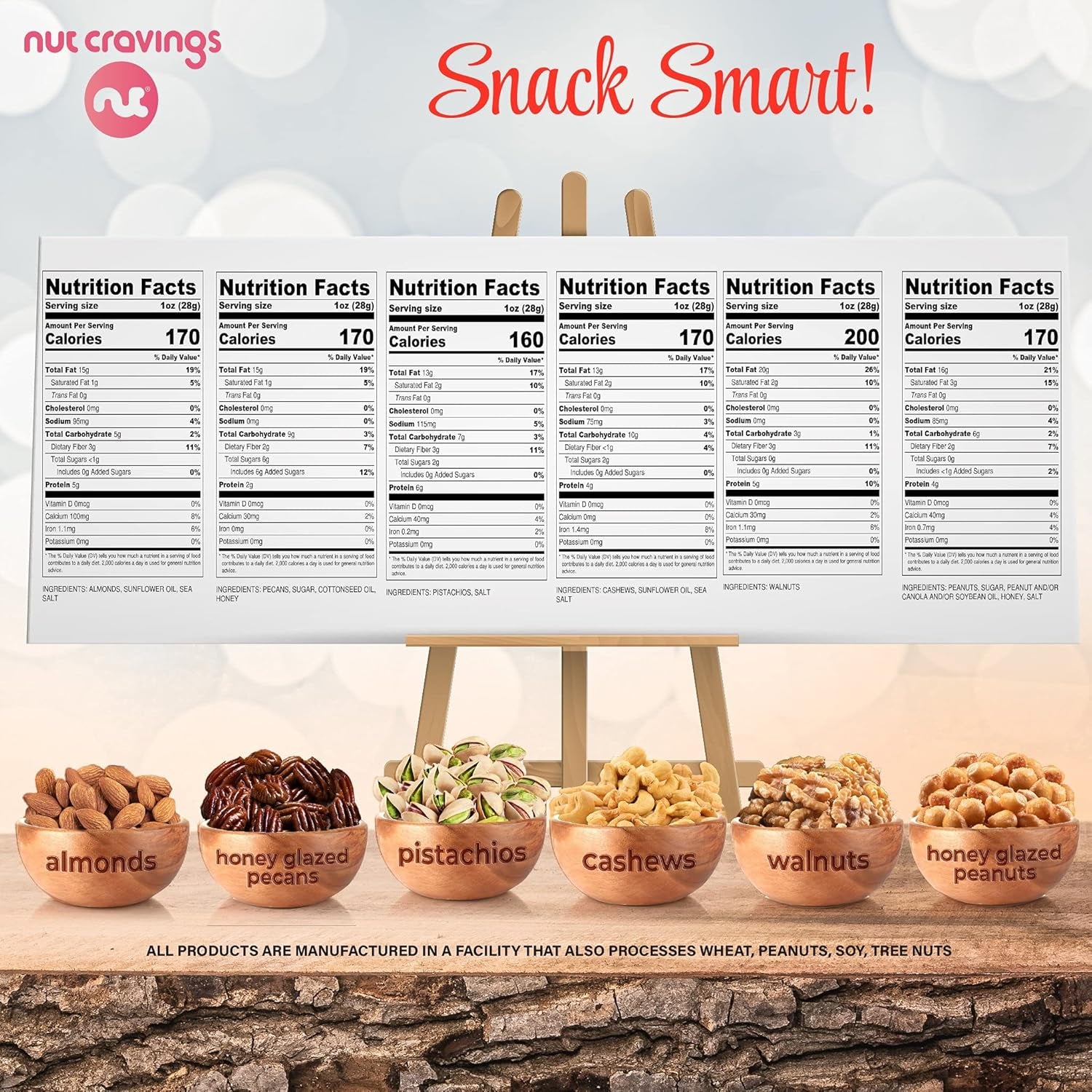 NUT CRAVINGS Gourmet Collection - Valentines Day Mixed Nuts Heart Shaped Gift Basket, Love in A Box (6 Assortments, 2 LB) Galentines Romantic Arrangement Platter, Healthy Kosher Corporate