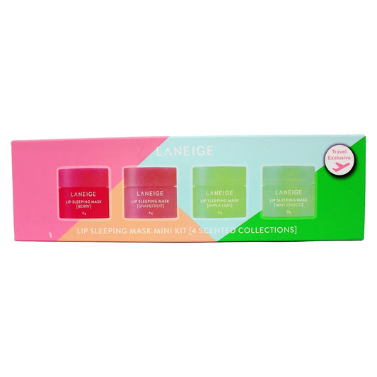 Laneige Lip Sleeping Mask Mini 4 Pc Set - Berry, Grapefruit, Apple Lime, Mint Choco