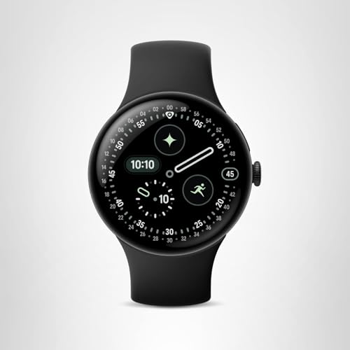 Google Pixel Watch 4 (41mm) - Android Smartwatch - Heart Rate and Sleep Tracking - 30-Hour Battery - Fitness Tracking - Google AI - Matte Black Aluminum Case - Obsidian Active Band - LTE (2025 Model)