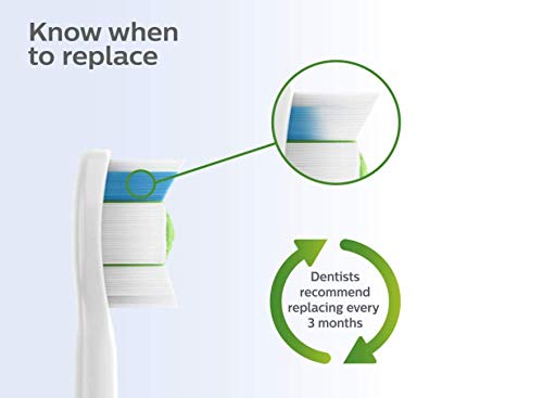 Philips Sonicare W DiamondClean - Genuine Replacement Electric Toothbrush Heads, Black, 4 Pack One Year Supply, HX6064/95