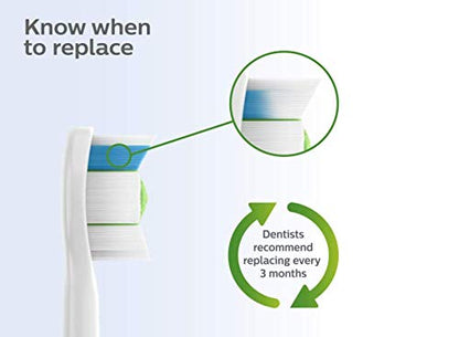 Philips Sonicare W DiamondClean - Genuine Replacement Electric Toothbrush Heads, Black, 4 Pack One Year Supply, HX6064/95