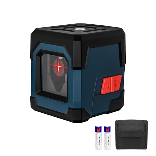 Laser Level, RockSeed Cross Line Laser with Self-Leveling, Vertical and Horizontal Line, Rotatable 360 Degree, Carrying Pouch, Battery Included (Red Laser, 2-Line)