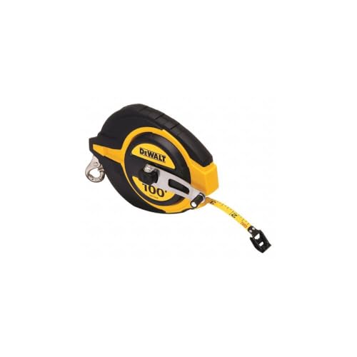 DEWALT Tape Measure, 100-Foot, Self-Lock, Solid Chrome Finish, Rubber Grip (DWHT34036L)