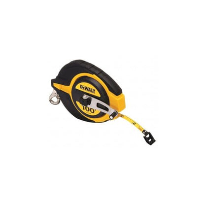 DEWALT Tape Measure, 100-Foot, Self-Lock, Solid Chrome Finish, Rubber Grip (DWHT34036L)