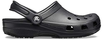 Crocs Unisex-Adult Classic Clogs, Black, 11 Men/13 Women