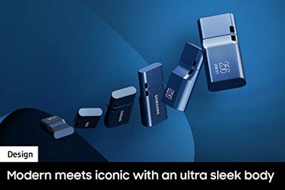 SAMSUNG Type-C™ USB Flash Drive, 256GB, Transfers 4GB Files in 11 Secs w/Up to 400MB/s 3.13 Read Speeds, Compatible w/USB 3.0/2.0, Waterproof, 2022, Blue, MUF-256DA/AM