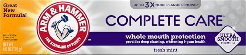 Arm & Hammer, Complete Care Toothpaste Whole Mouth Protection Six Pack – Fresh Fluoride Toothpaste, Mint, 72 Ounce, (Pack of 12) (Packaging May Vary)