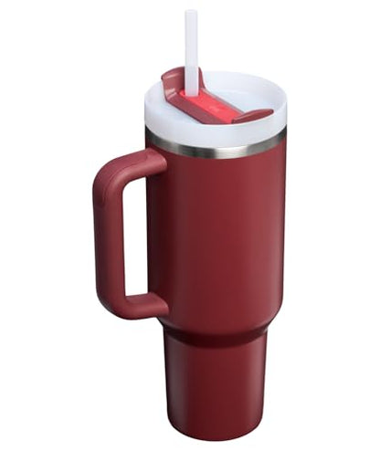 STANLEY Quencher H2.0 Tumbler with Handle and Straw 40 oz | Flowstate 3-Position Lid | Cup Holder Compatible for Travel | Insulated Stainless Steel Cup | BPA-Free | Cranberry