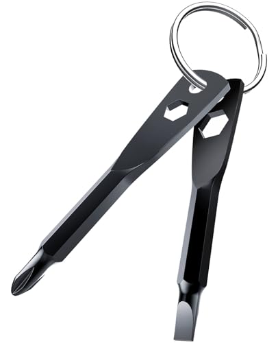 Fathers Day Dad Gifts from Daughter Wife Son,KUSONKEY Keychain Screwdriver Tool Gifts Stocking Stuffers for Men, 4-in-1 Screwdriver Bit with Phillips,Slotted and Hex Wrench Cool Gadgets for Husband